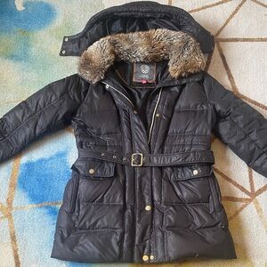 Vince Camuto Brown Fur-Trimmed Jacket